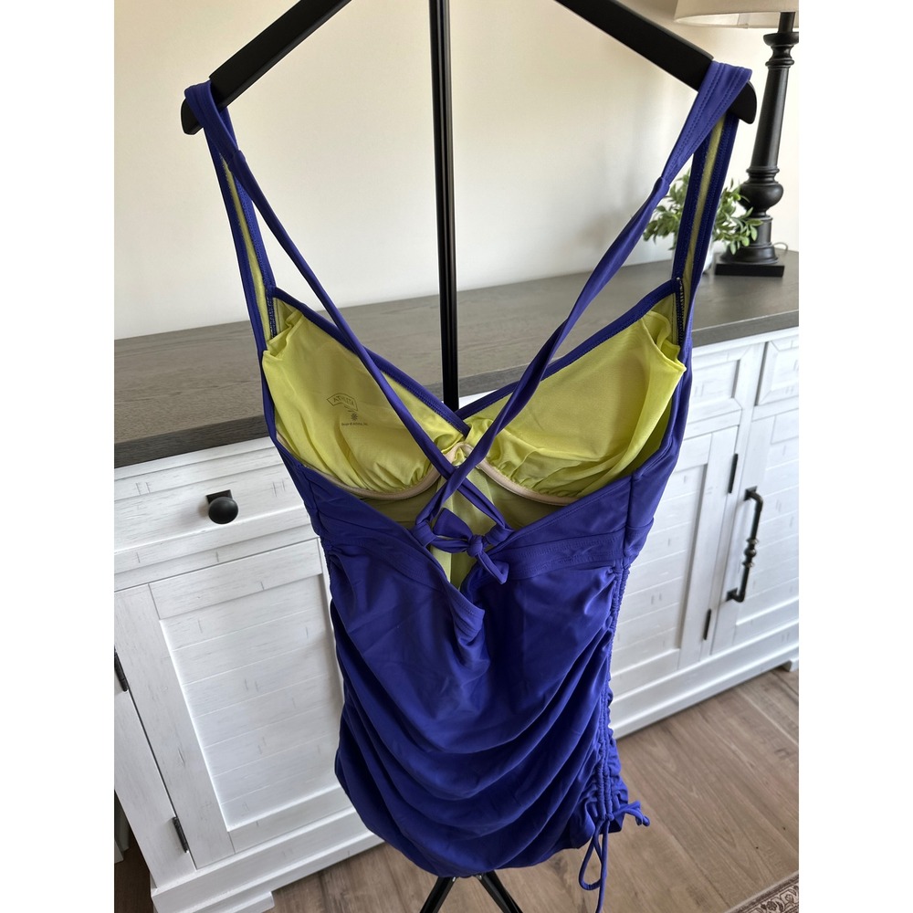 Athleta Purple Ruched Swimdress Underwire 40D 38DD NWT - Picture 2 of 5